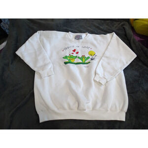 VTG 90’s Santee HVYWT Toadily in Love Toad Tales Crewneck Sweatshirt Sz 2XL